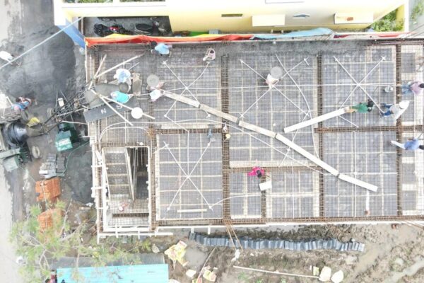 Multi-storey apartment building construction with modern facilities