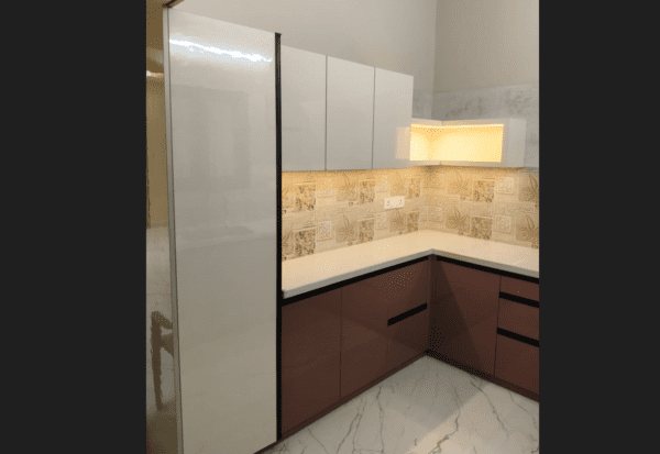 Custom kitchen interior with functional storage and modern design