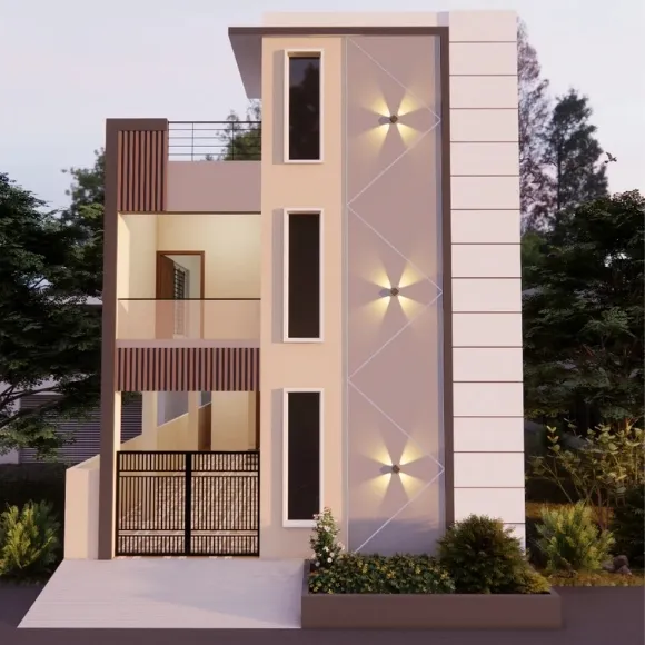 Modern house under construction