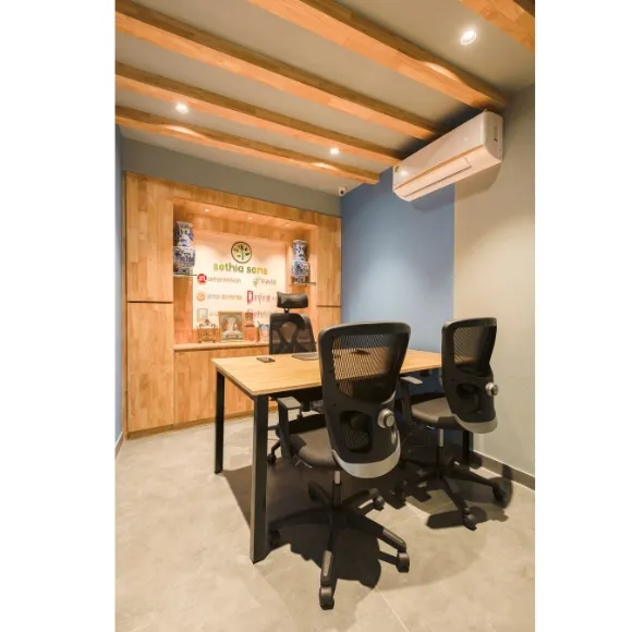 Professional office room with custom workspace and elegant interiors