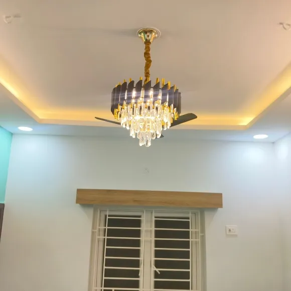 Premium false ceiling featuring ambient LED lighting