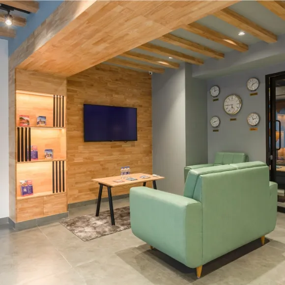 Professional office space with stylish interiors and functional workspace