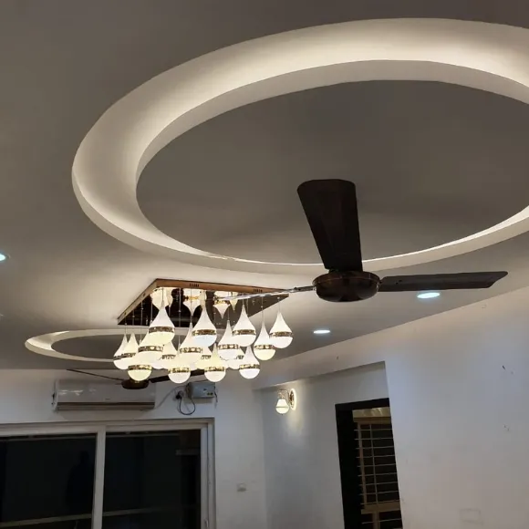 Modern false ceiling with elegant LED lighting design