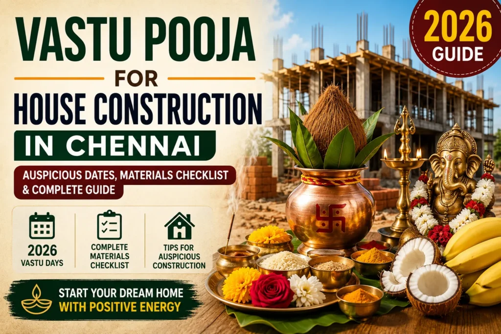 Vastu Pooja for House Construction in Chennai | 2026 Dates, Materials Checklist & Complete Guide