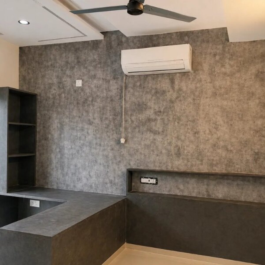 Stylish decorative wallpaper enhancing contemporary bedroom walls