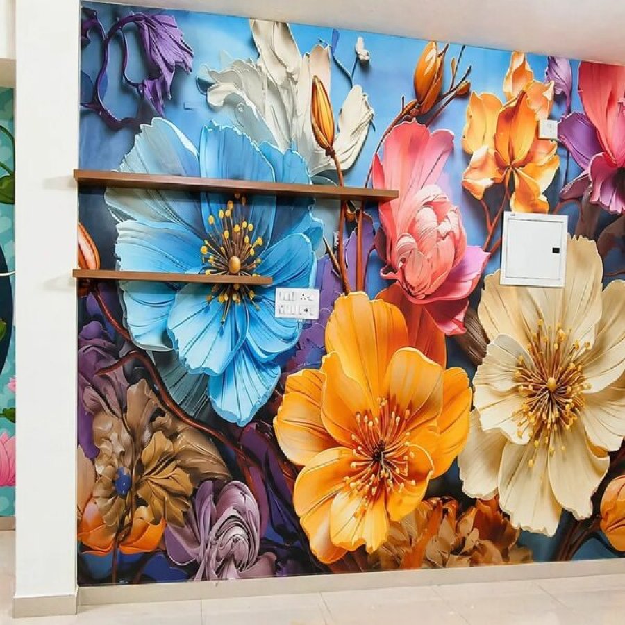 Professional wallpaper installation for modern office wall design