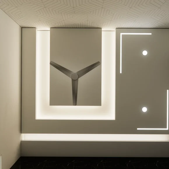 false ceiling interior design Chennai with lighting
