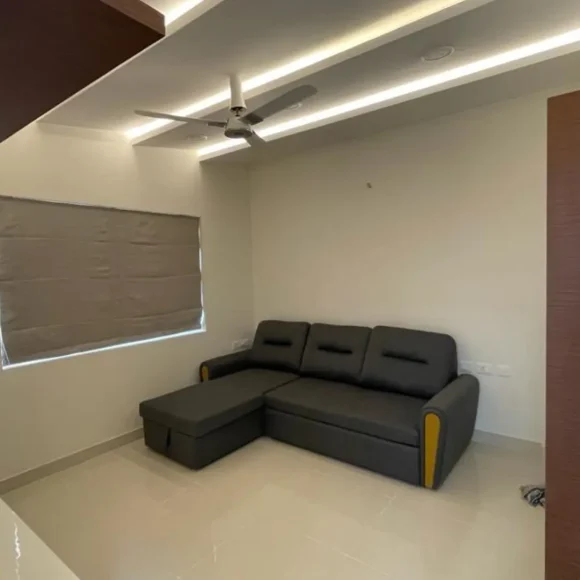Elegant living room with modern décor and comfortable seating